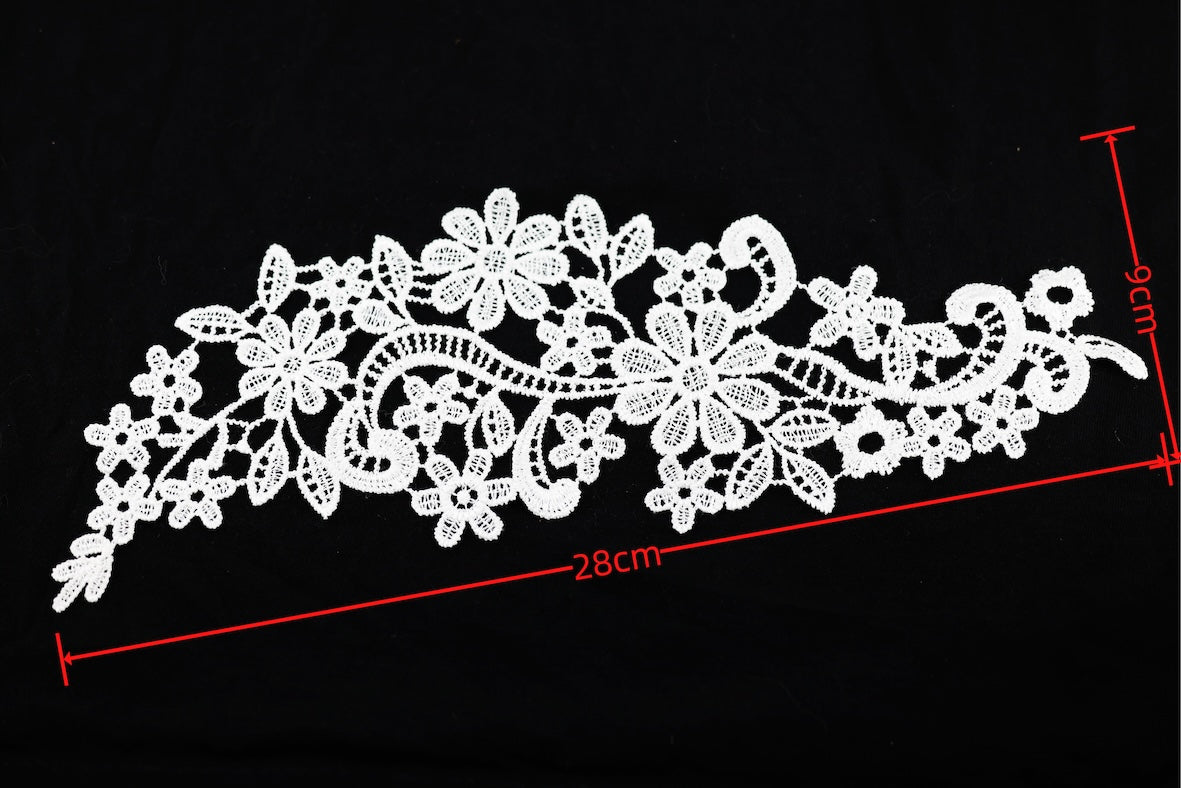 MM017 1 Pair Embroidery Flower Lace Applique