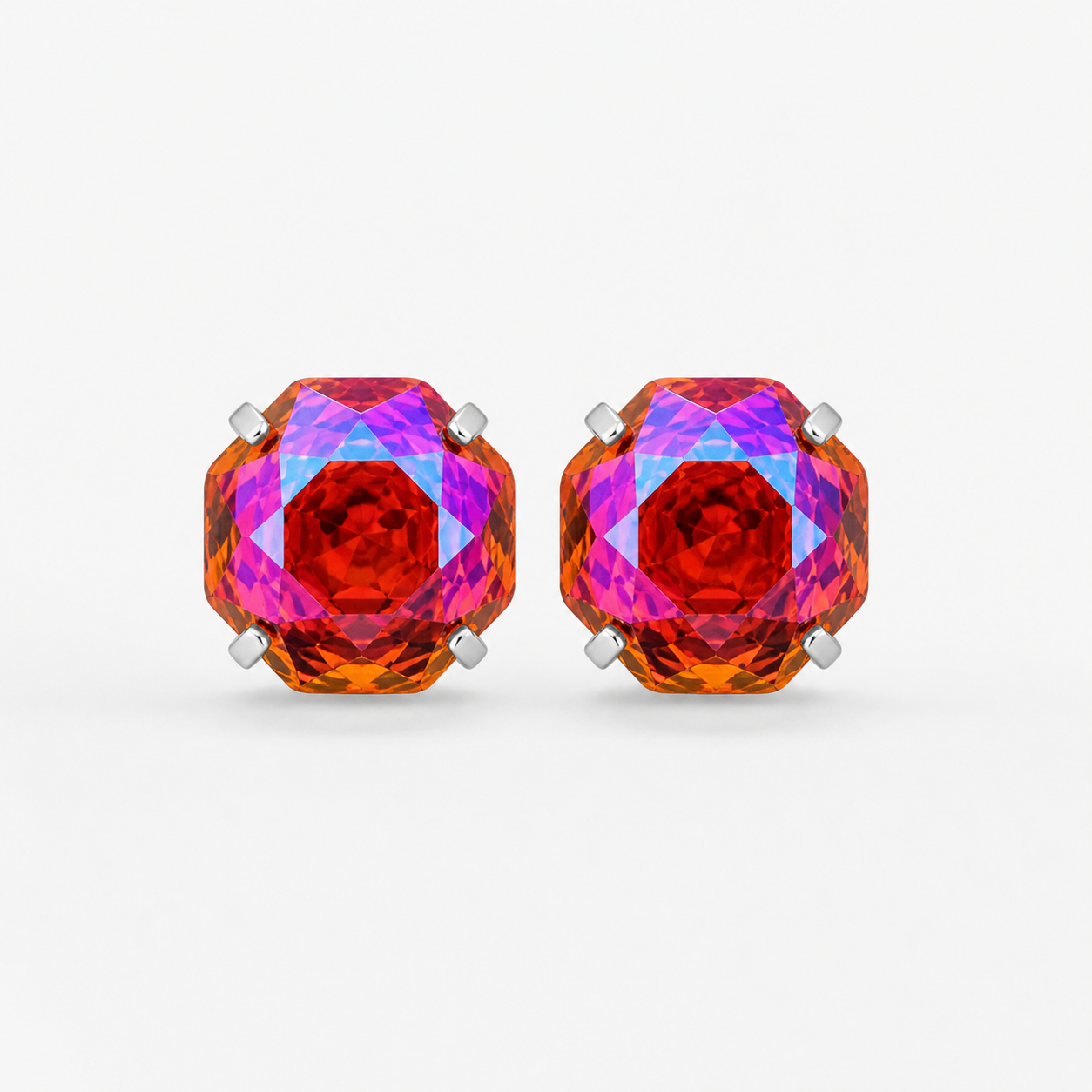 ruby thorn Rose-Cut Zircon Stud Earrings