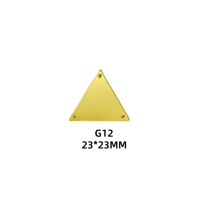 50 PCS Gold Champange Colour Acrylic Mirror Sew On Rhinestones