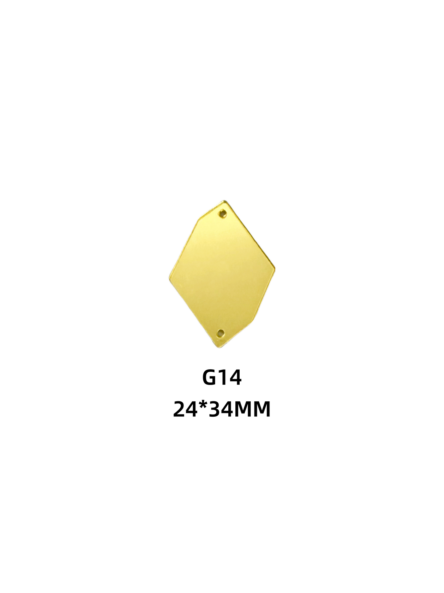 50 PCS Gold Champange Colour Acrylic Mirror Sew On Rhinestones