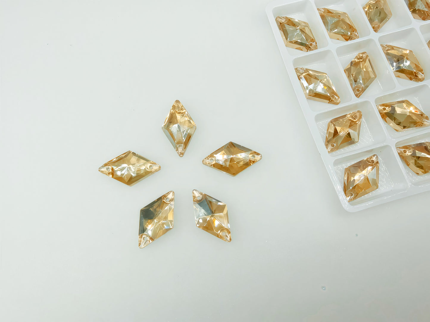 Golden Champagne AAA Glass Rhombus Shapes