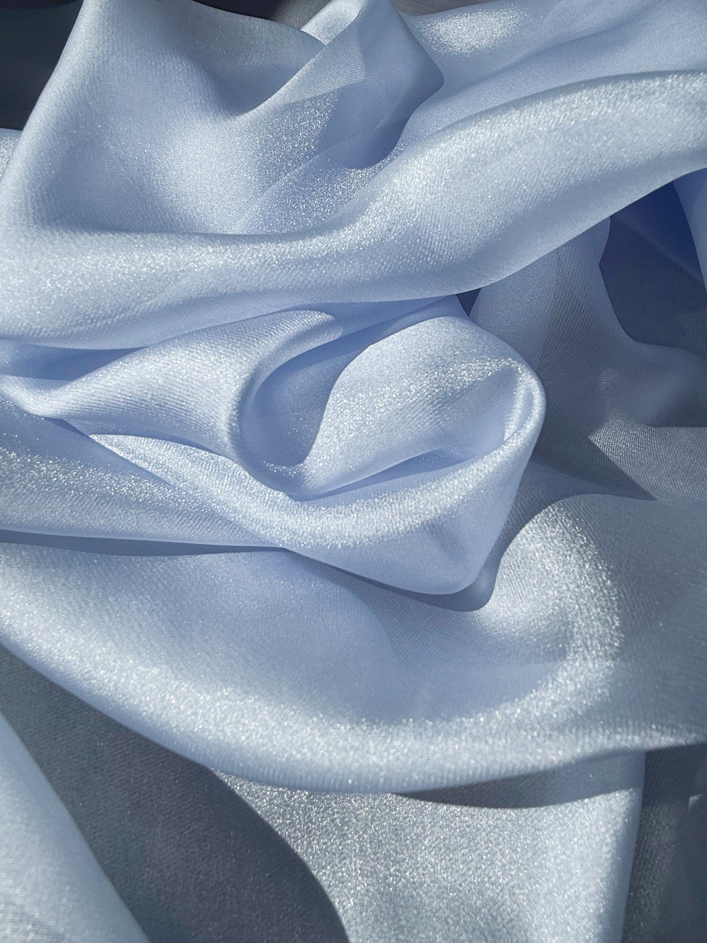 Sky Blue Shimmer Chiffon