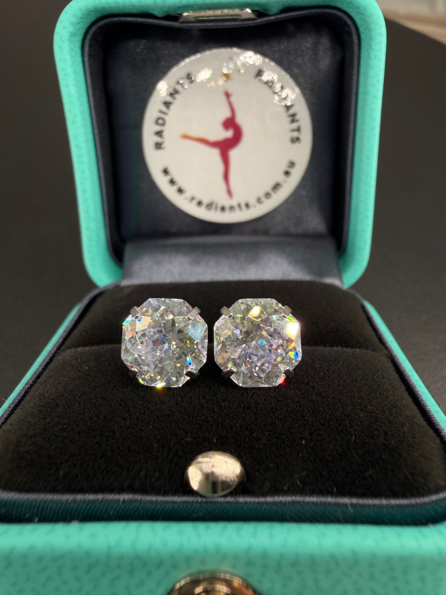 Transparent AB Firework-Cut Zircon Stud Earrings