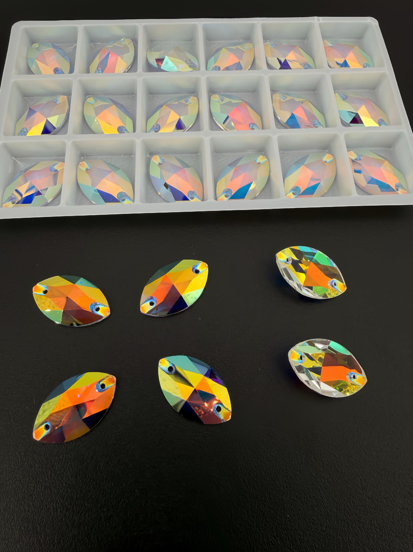 K9 Transparent Clear AB Horse Eye Shapes