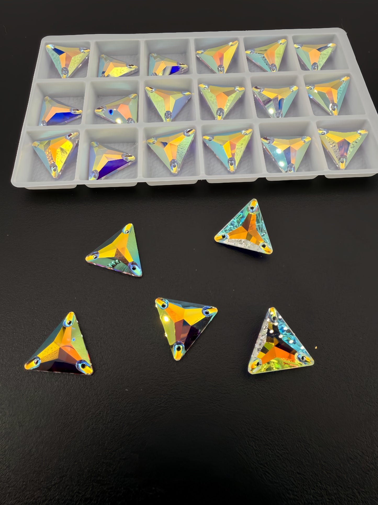 K9 Transparent Clear AB Triangle Shapes