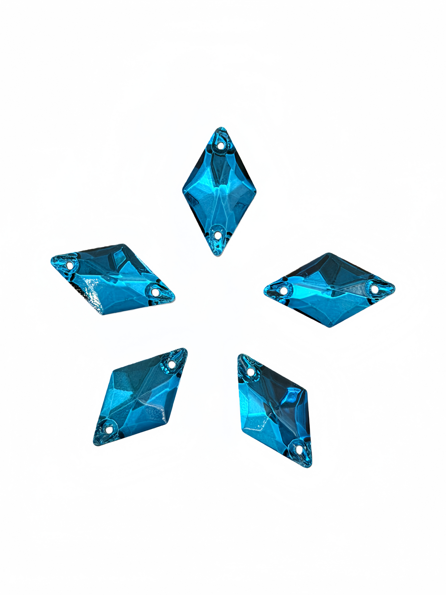 Peacock Blue AAA Glass Rhombus Shapes