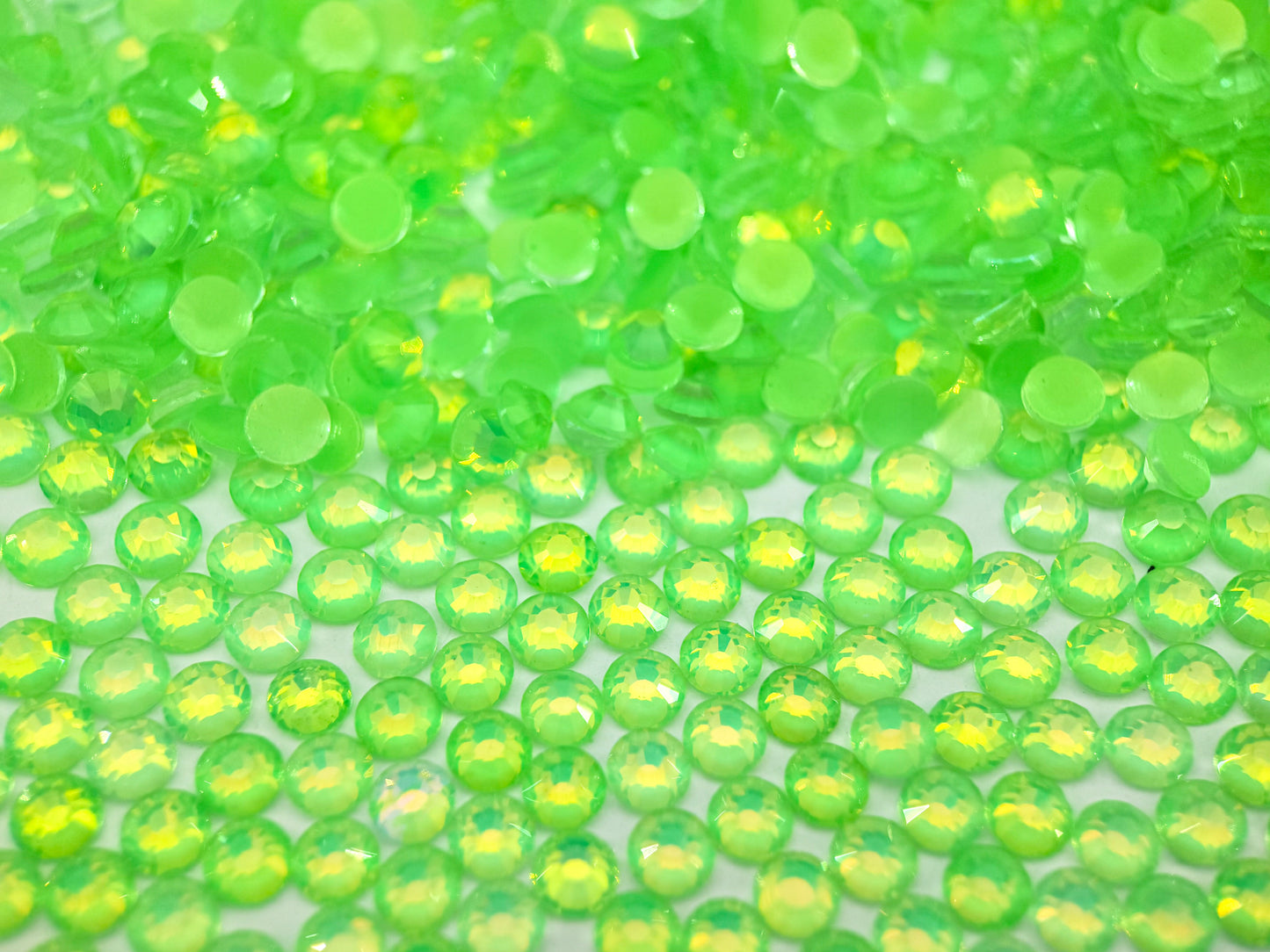 Lime neon opal Flatback Non Hotfix Rhinestones