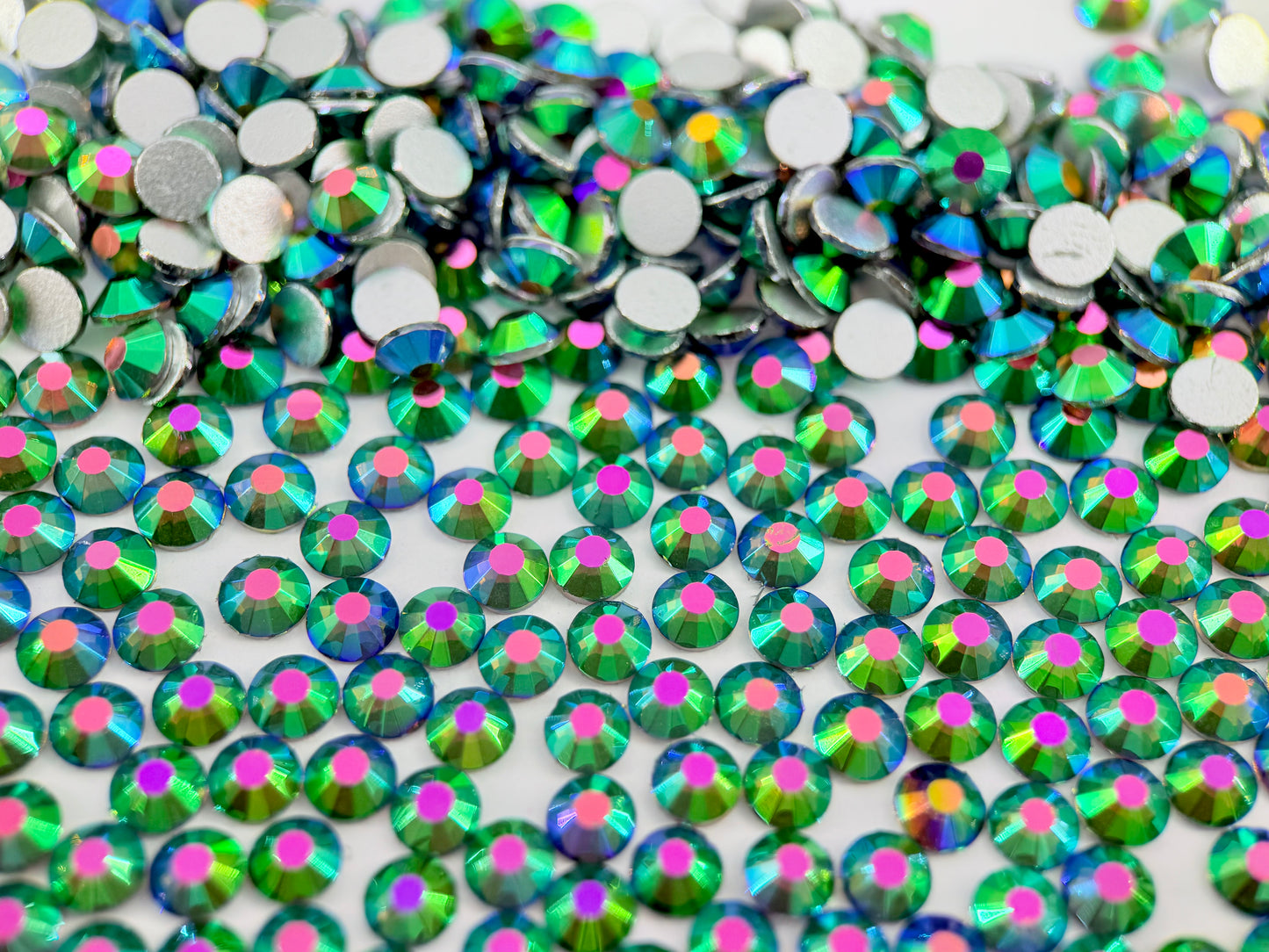 peacock green Flatback Non Hotfix Rhinestones