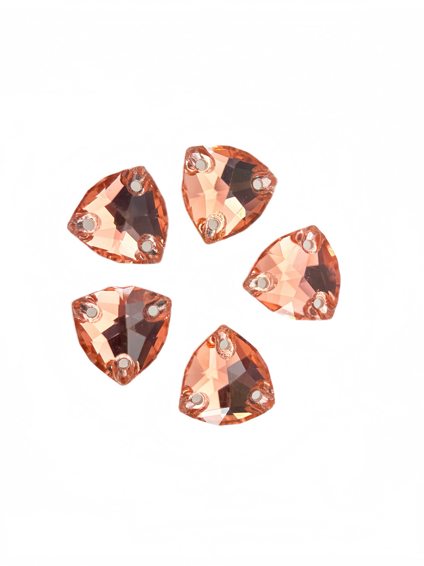 padparadscha trilliant sew on rhinestones crystal