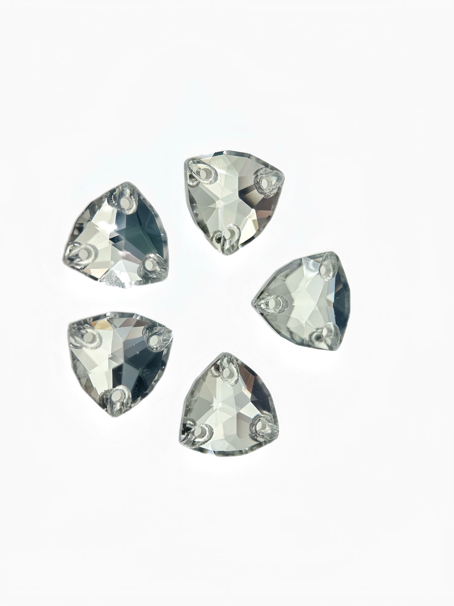 black diamond trilliant sew on rhinestones CRYSTAL