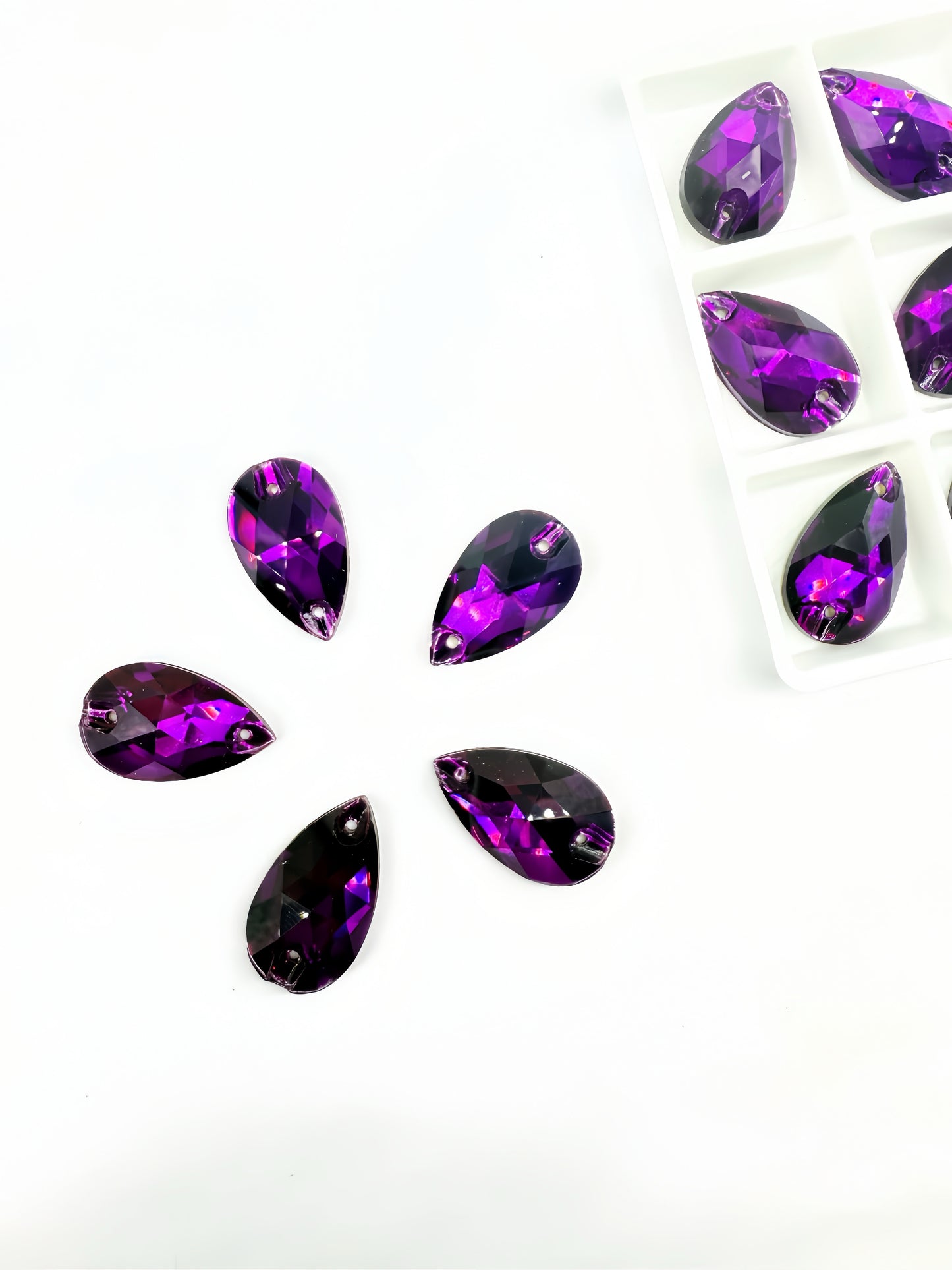 Purple Velvet k9 crystal teardrop
