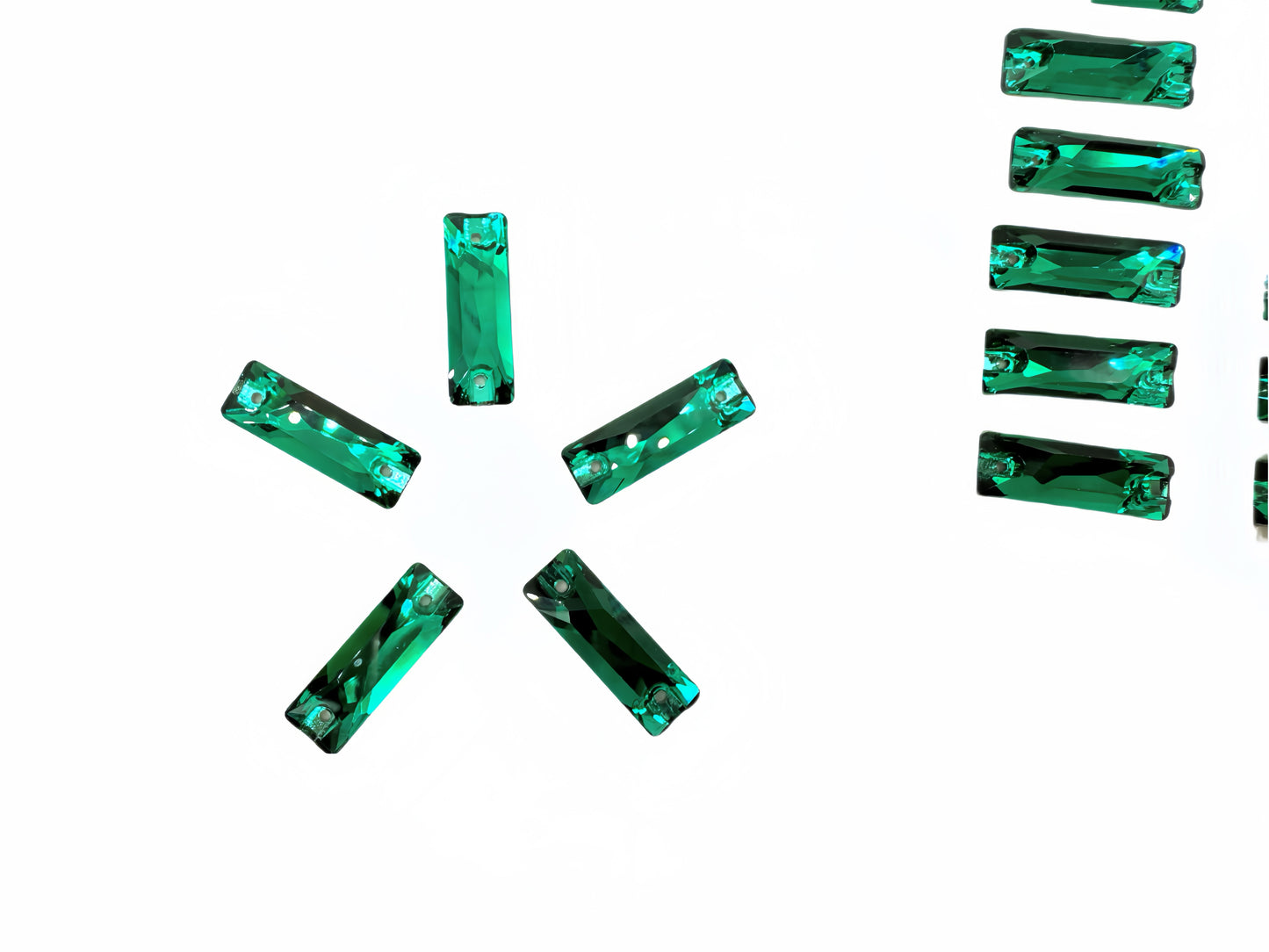 K9 Emerald Crystal Baguette Sew On Rhinestones