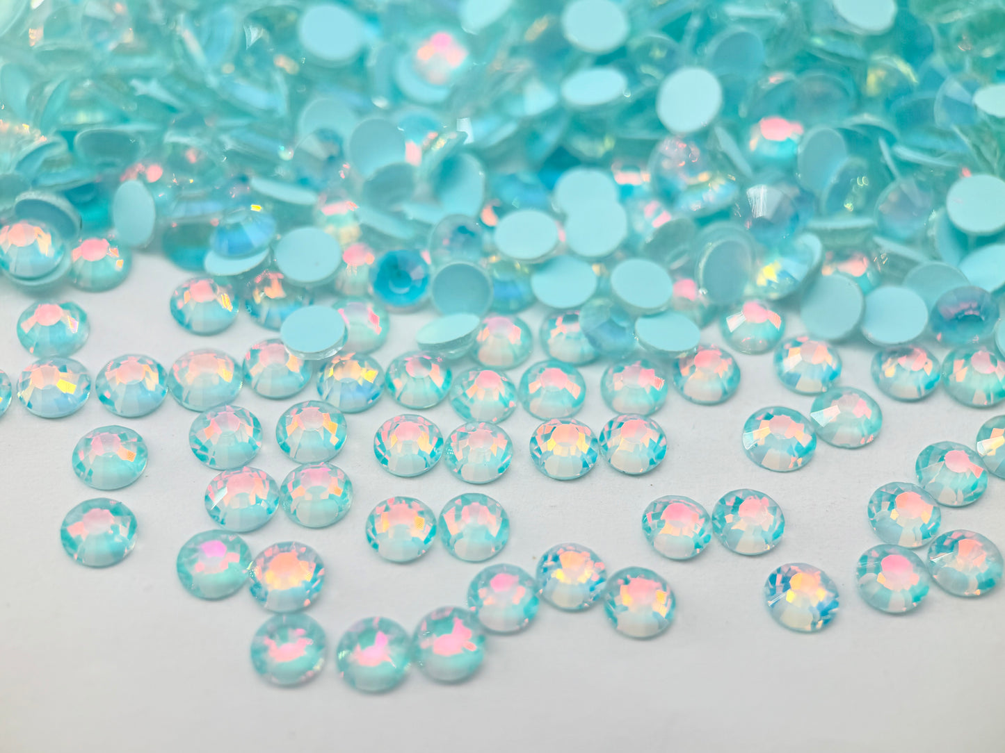 aquamarine mocha opal Flatback Non Hotfix Rhinestones