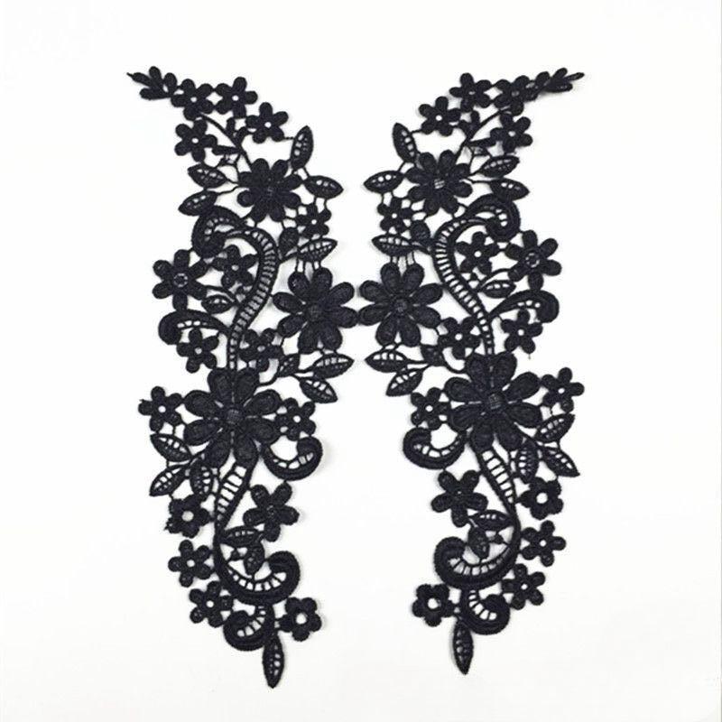 MM016 1 Pair Embroidery Flower Lace Applique