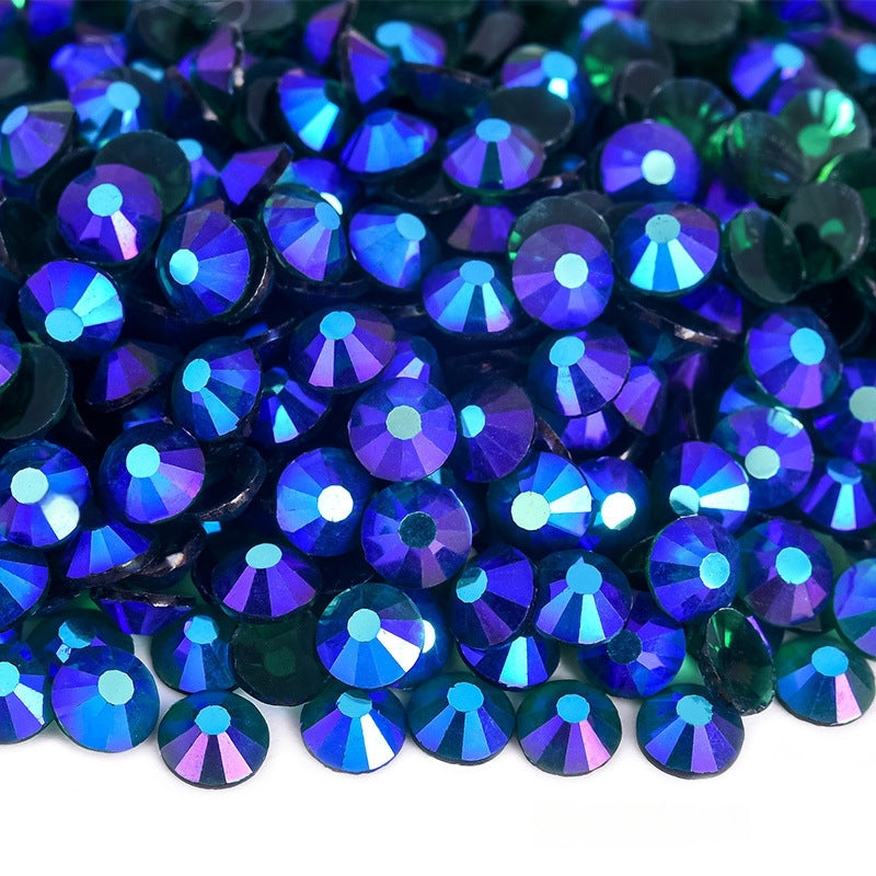 Transparent Emerald AB Flatback Non Hotfix Rhinestones