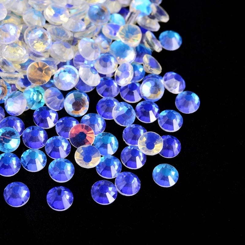 White Aurora Flatback Non Hotfix Rhinestones