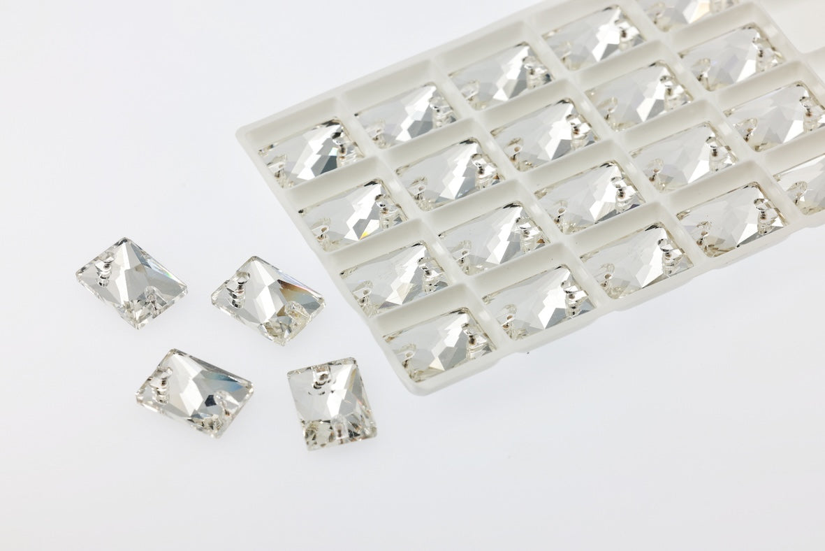Crystal fat Rectangle sew on Rhinestones
