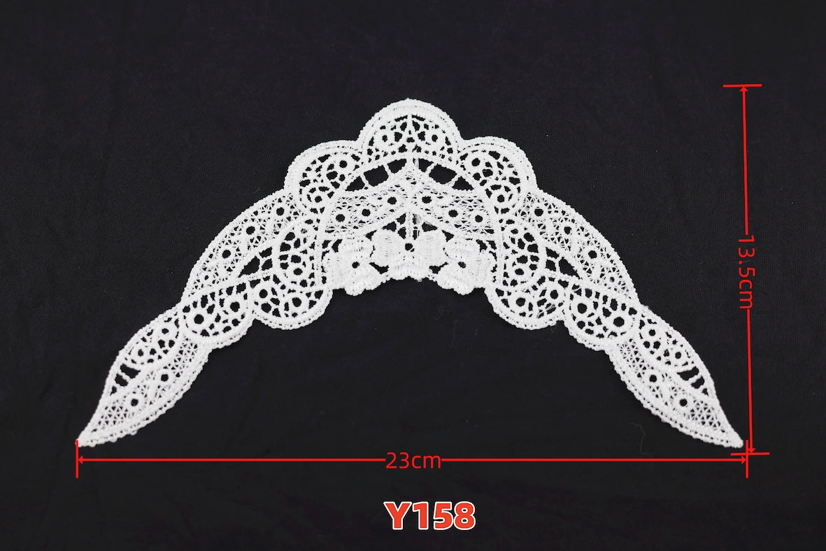 Y158 Glowing Silk Embroidery Collar Water Soluble Lace Necklace 3D Hollow Out Embroidery Fake Necktie For Special Occasions