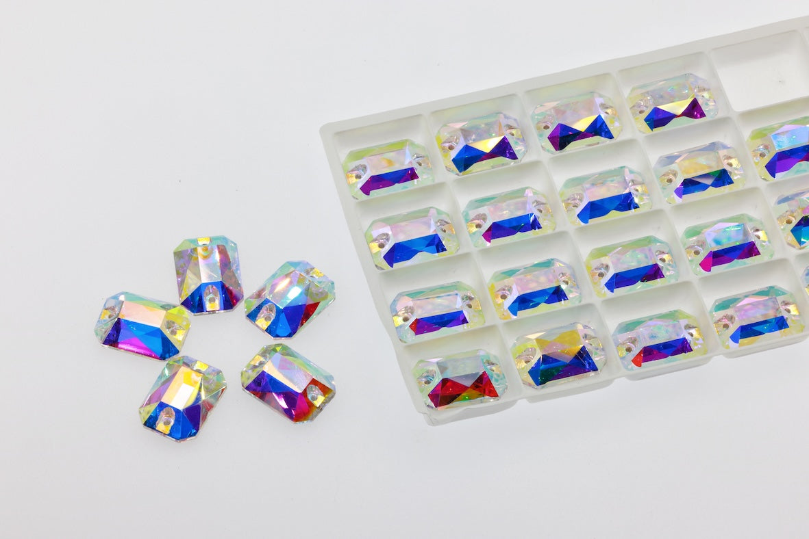 K9 Crystal AB Rectangle Octangon Shapes