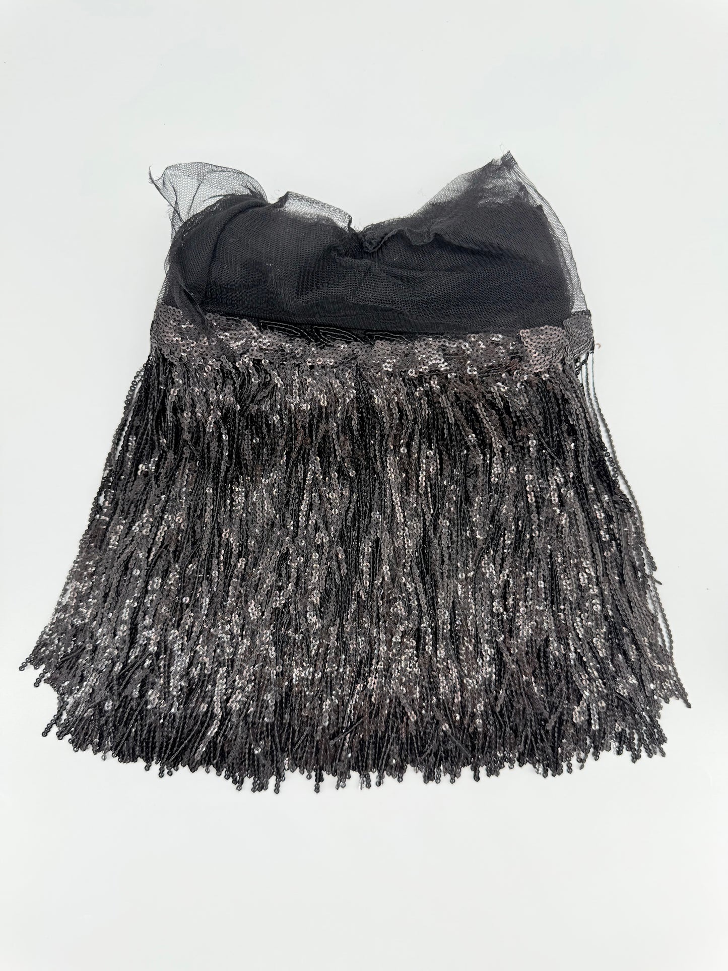 Shining Mesh Fabric Lace Fringe Sequins Paillette Tassel Ribbon