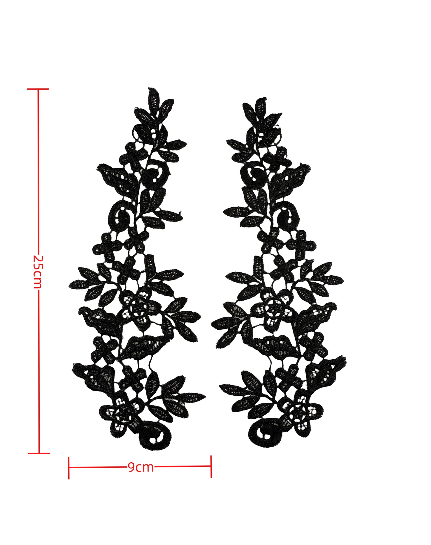 1 PAIR Colorful Embroidery Flower Lace Patch