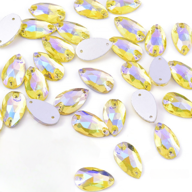 citrine ab crystal teardrop