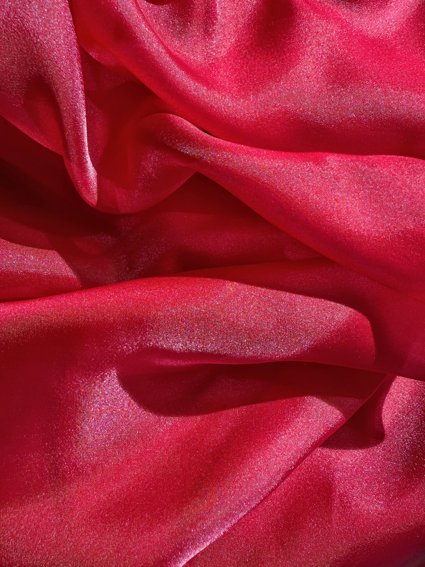Deep Red Shimmer Chiffon