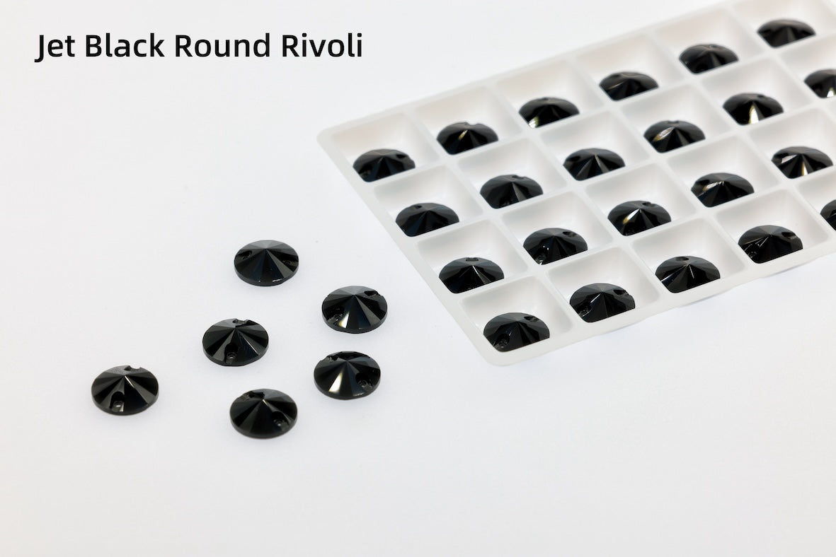 JET BLACK ROUND RIVOLI