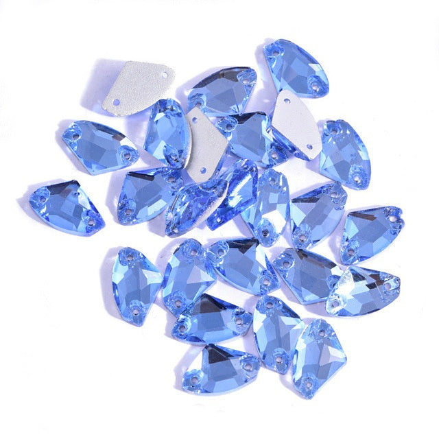 Lt. Sapphire Axe Shape Sew On Rhinestone
