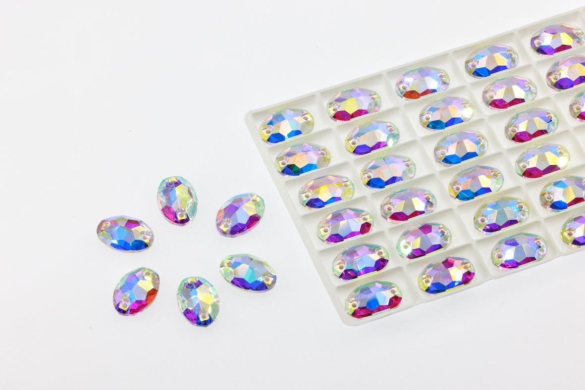 K9 Crystal AB Oval Shapes