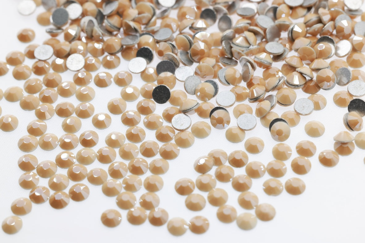 Solid Beige Flatback Non Hotfix Rhinestones