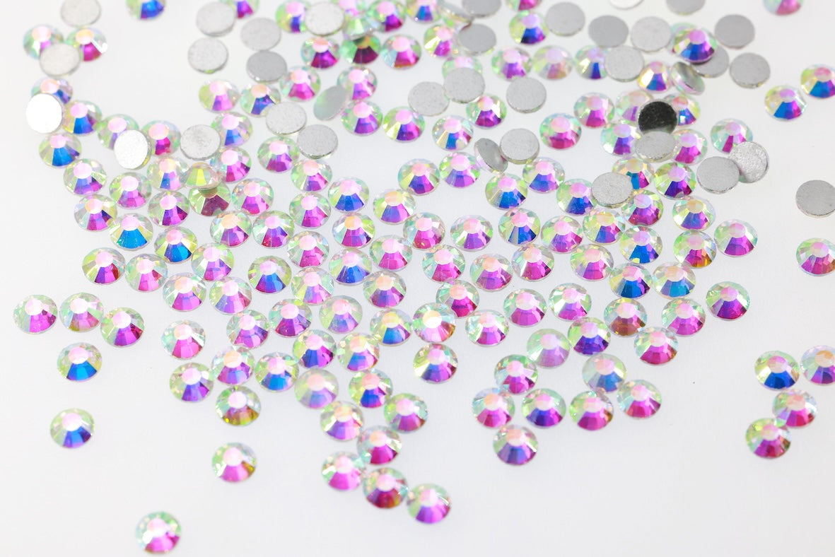 Crystal AB Bulk Package Glass Rhinestones