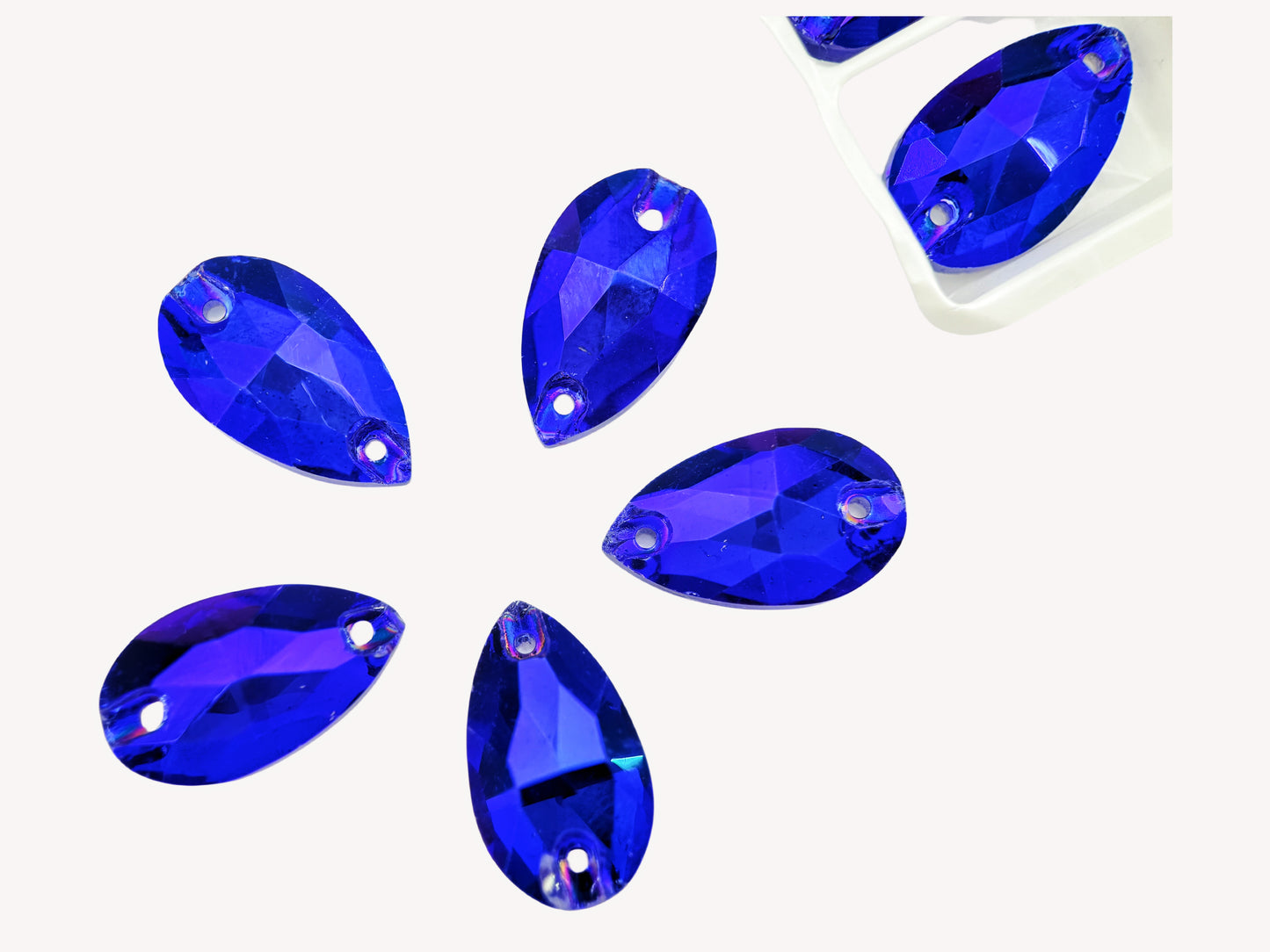 sapphire ab crystal teardrop