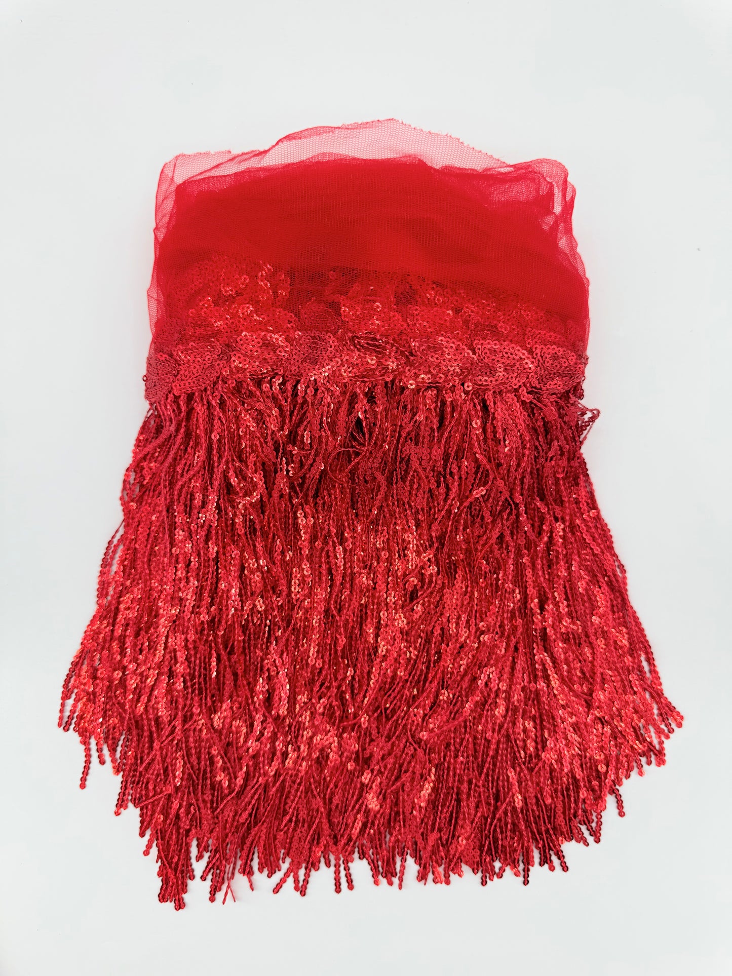Shining Mesh Fabric Lace Fringe Sequins Paillette Tassel Ribbon