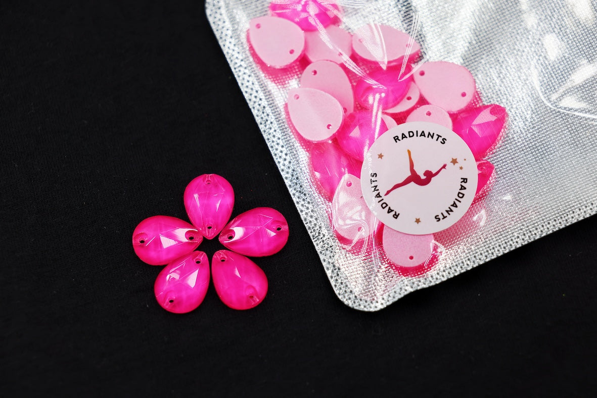 ROSE NEON Glass Teardrop