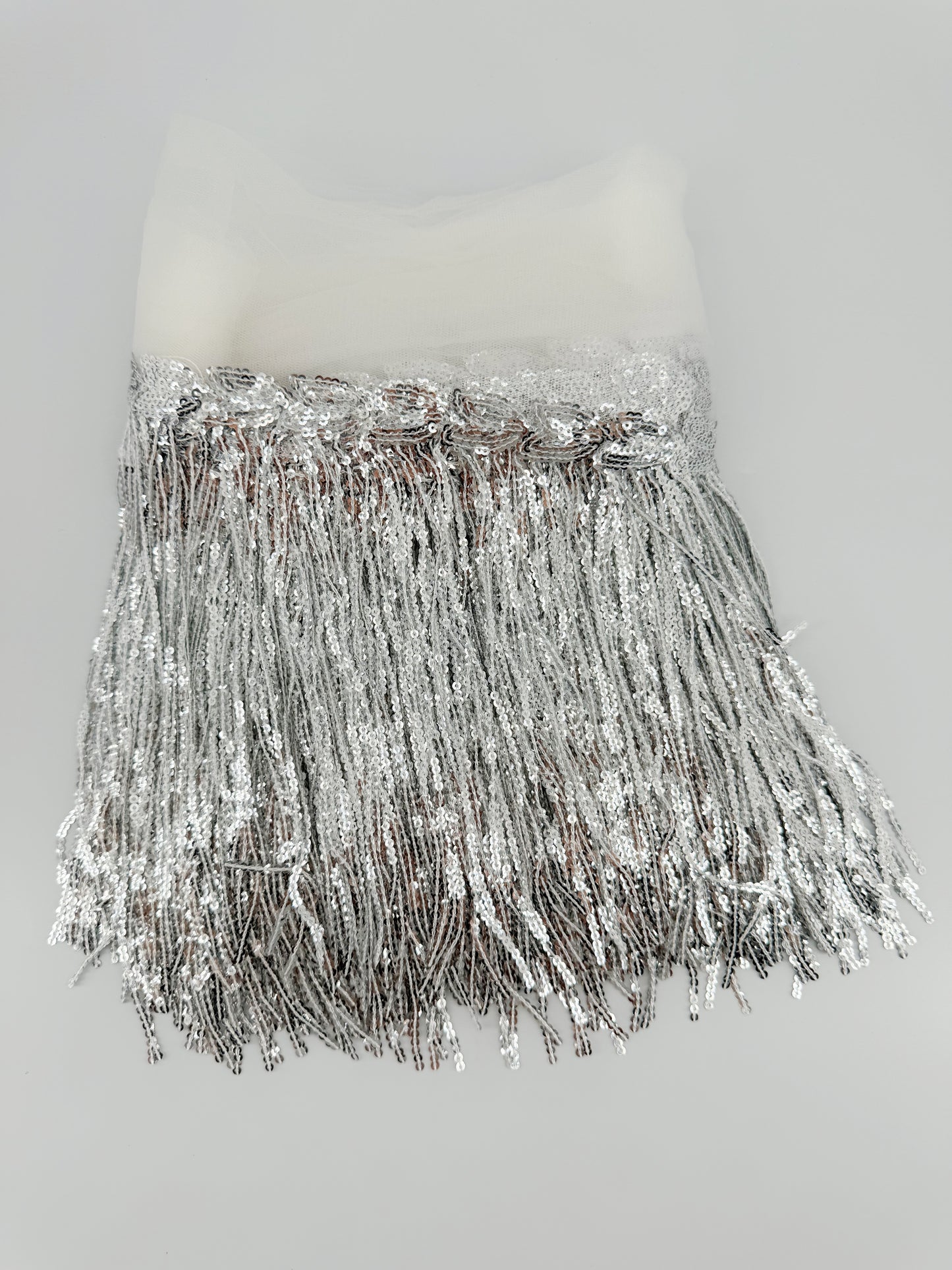 Shining Mesh Fabric Lace Fringe Sequins Paillette Tassel Ribbon