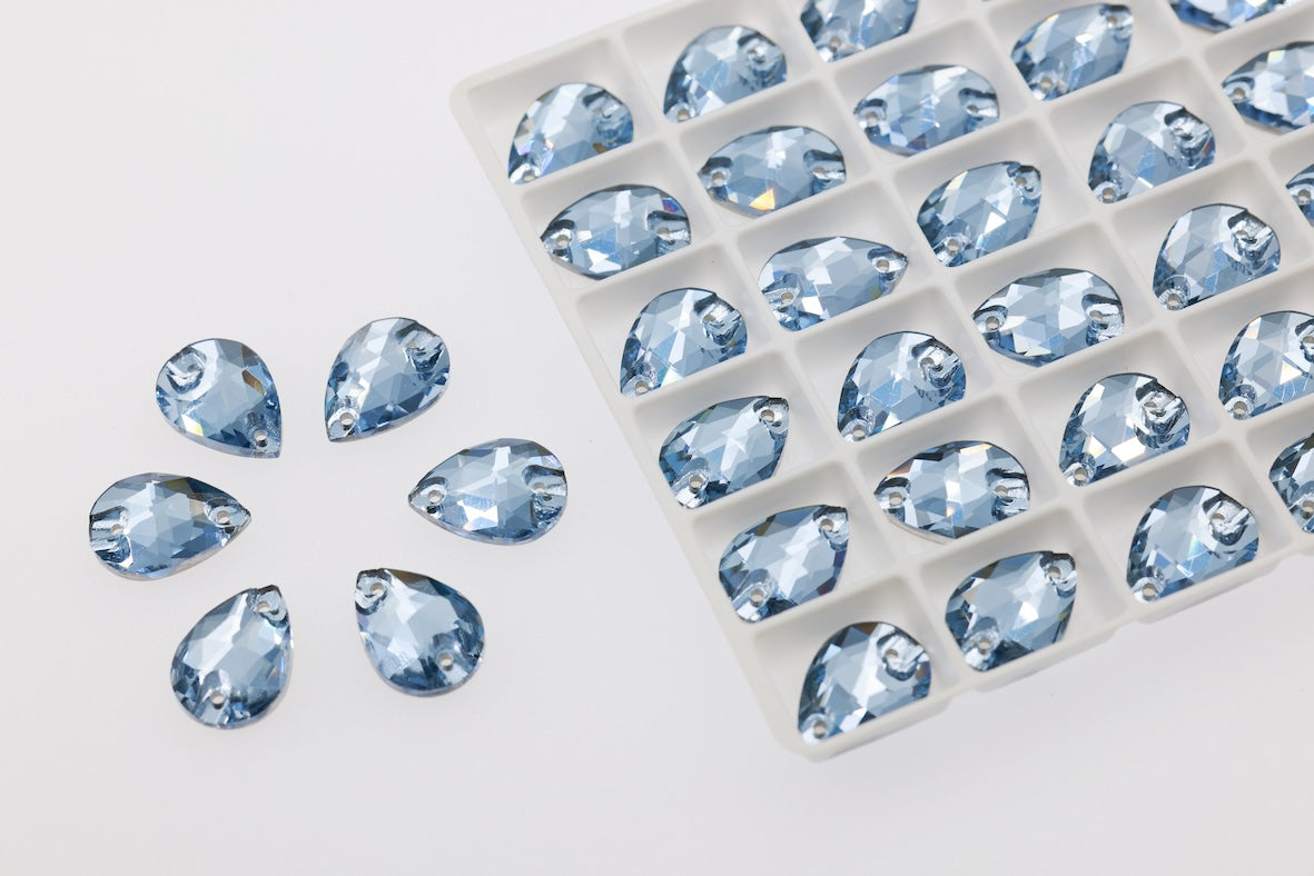 Lt.sapphire K9 Teardrop Shapes