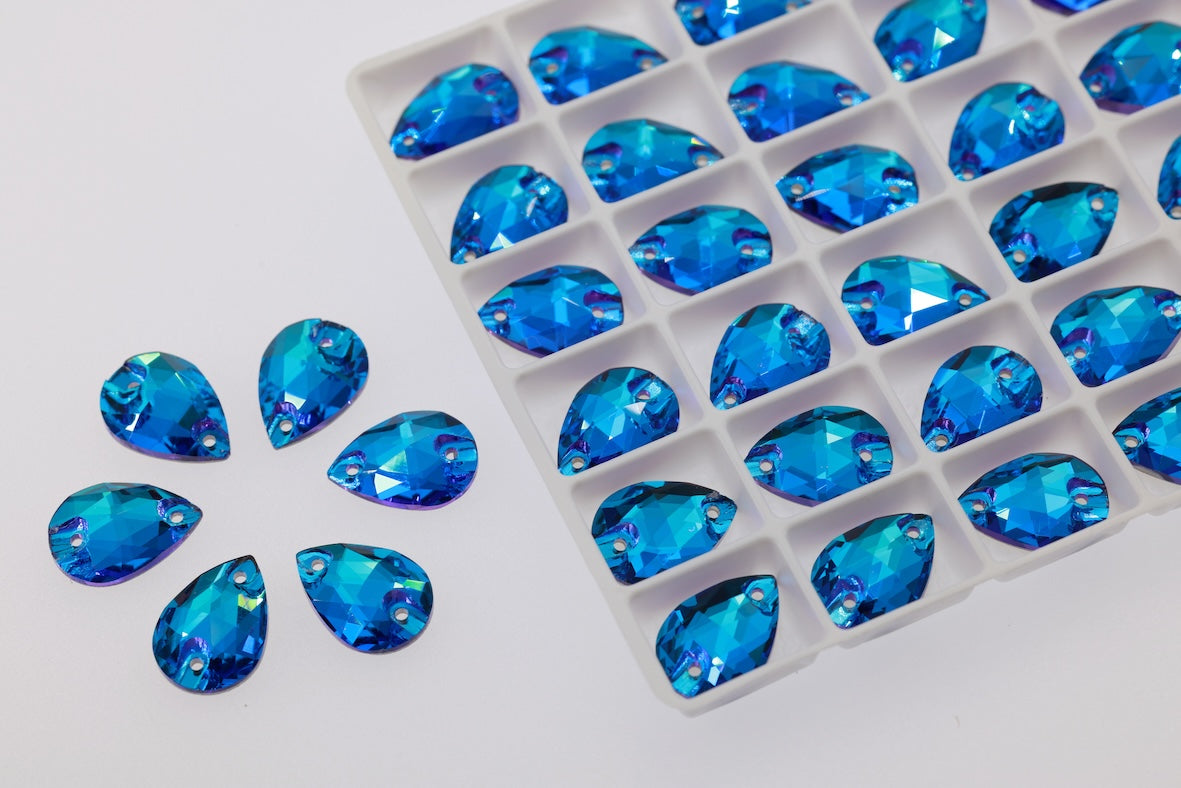 blue zircon K9 Crystal Teardrop
