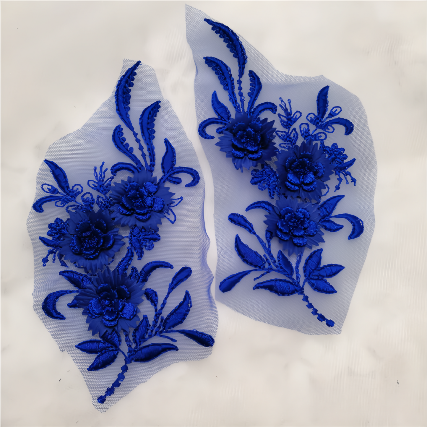 1 pair 3D color lace applique craft flower patch