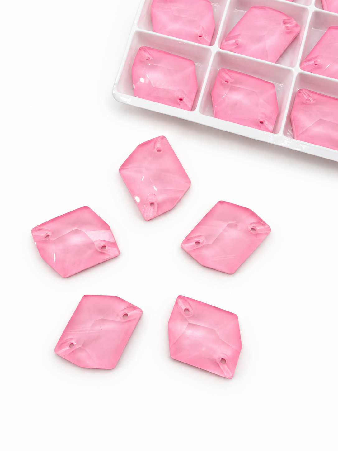 AAA Glass Lt. Pink Neon Cosmic Shapes