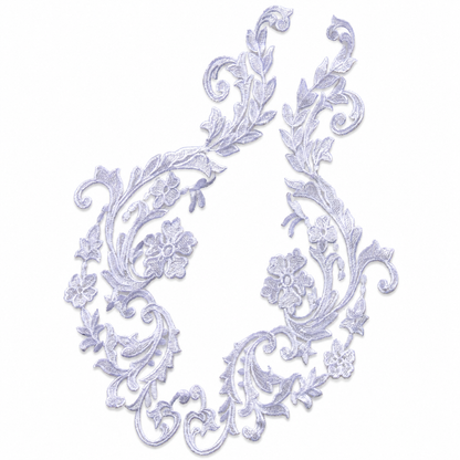 MM041 1 Pair Colorful Embroidery Flower Lace Patch