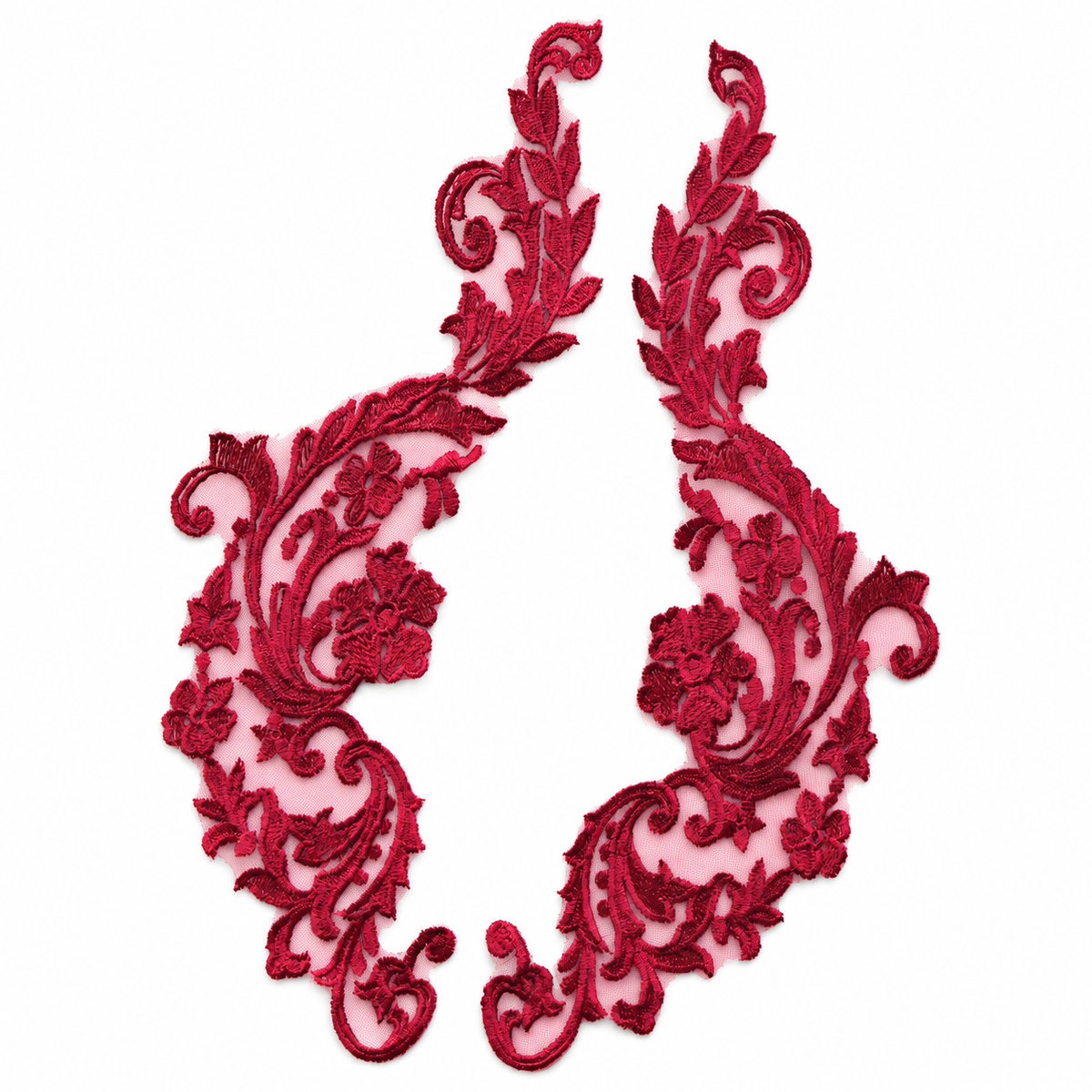 MM041 1 Pair Colorful Embroidery Flower Lace Patch