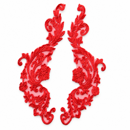 MM041 1 Pair Colorful Embroidery Flower Lace Patch
