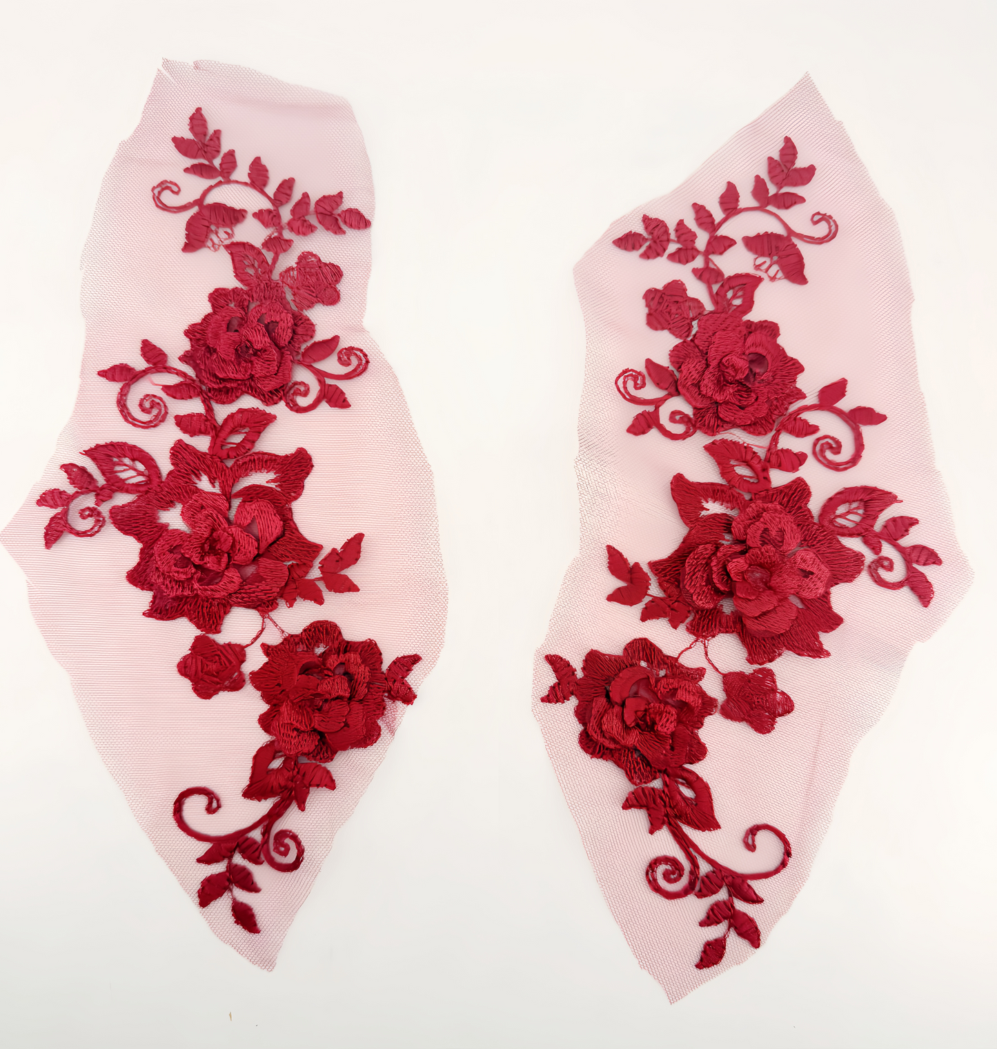 MM030 1 Pair 3D color lace applique craft flower patch