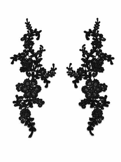 MM039 1 PAIR Colorful Embroidery Flower Lace Patch