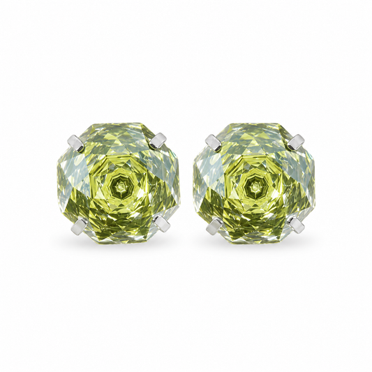 Citrine Rose-Cut Zircon Stud Earrings