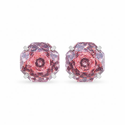 Rose Rose-Cut Zircon Stud Earrings