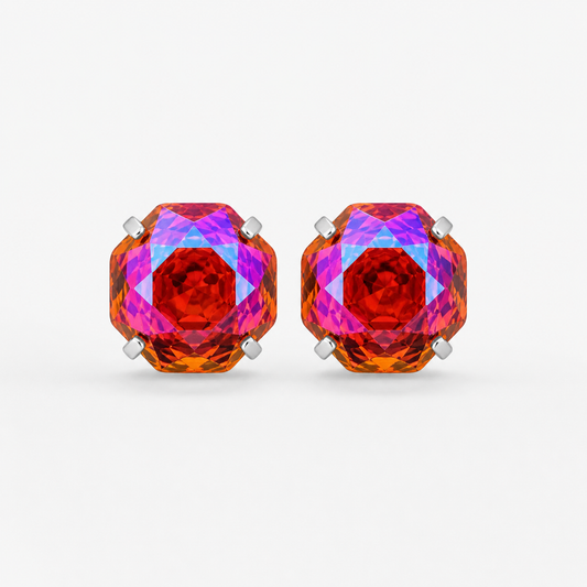 ruby thorn Rose-Cut Zircon Stud Earrings