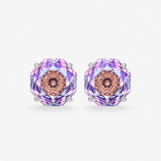 pinkish purple Rose-Cut Zircon Stud Earrings