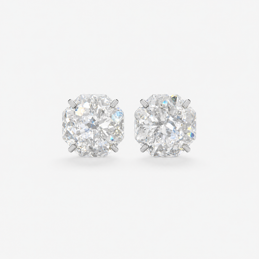 Transparent AB Firework-Cut Zircon Stud Earrings
